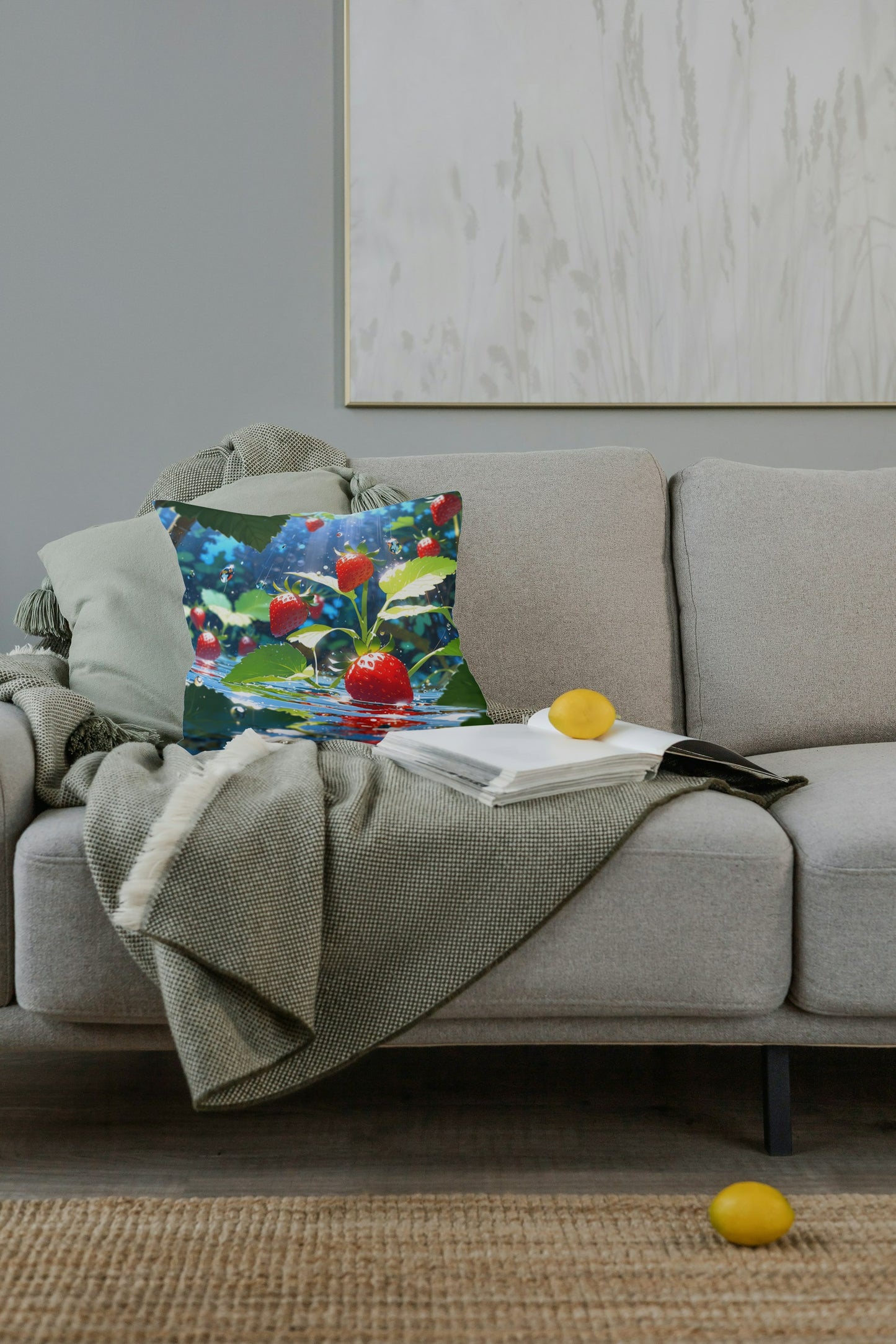 Cushion Cover with berry print