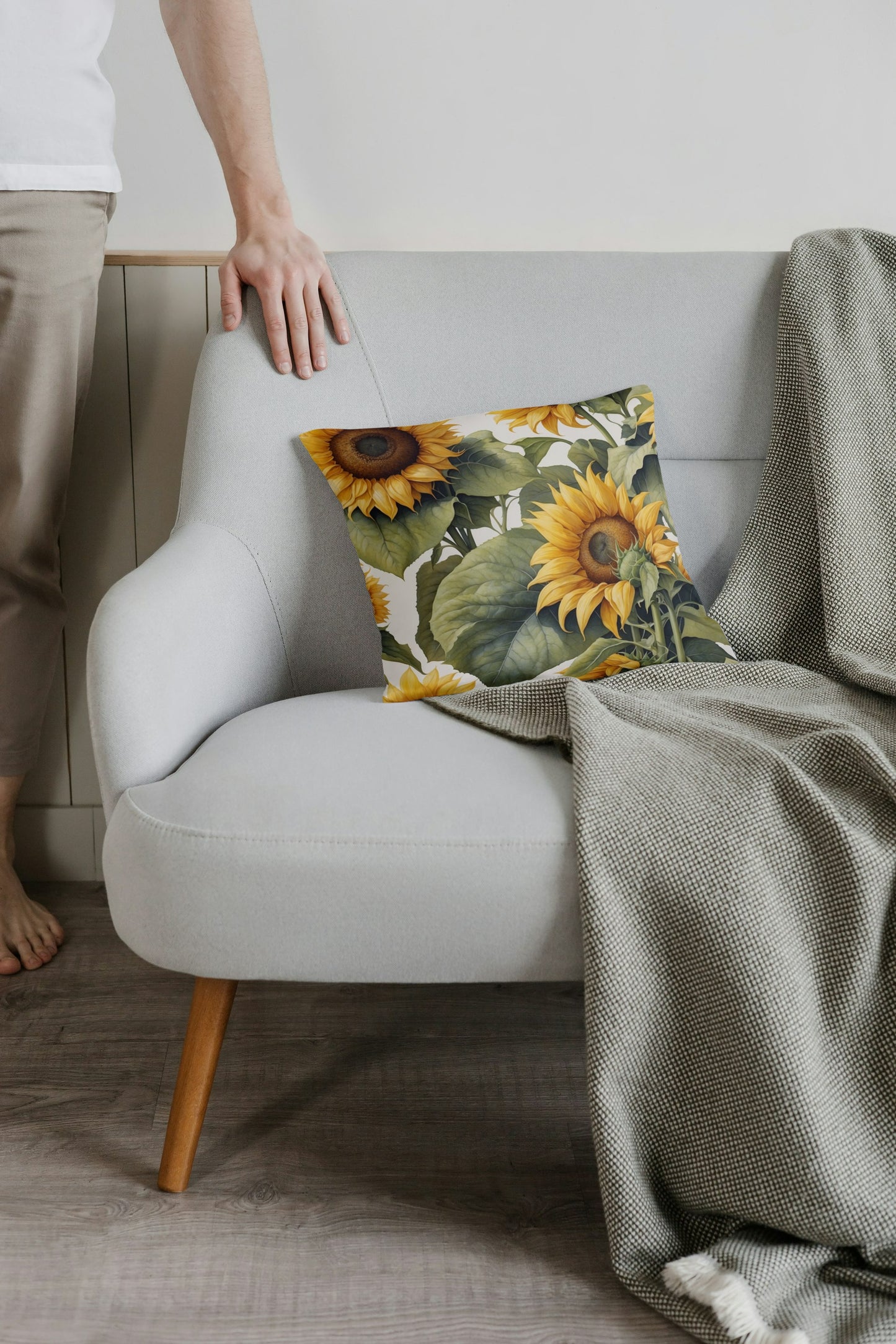Cushion Cover Sunflower Print
