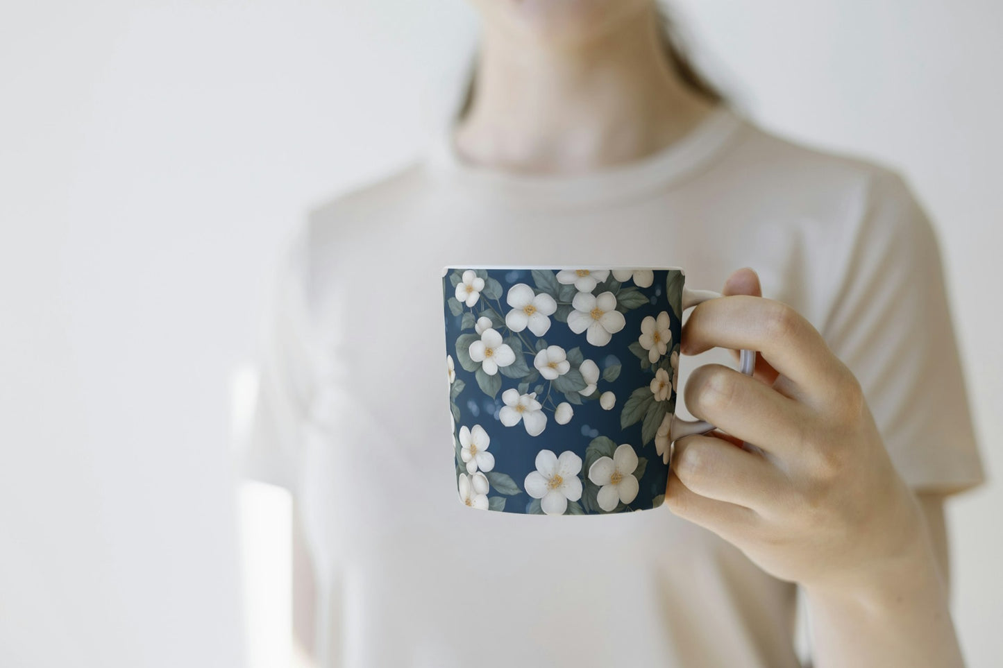Coffee Mugs with Floral print (Blue)