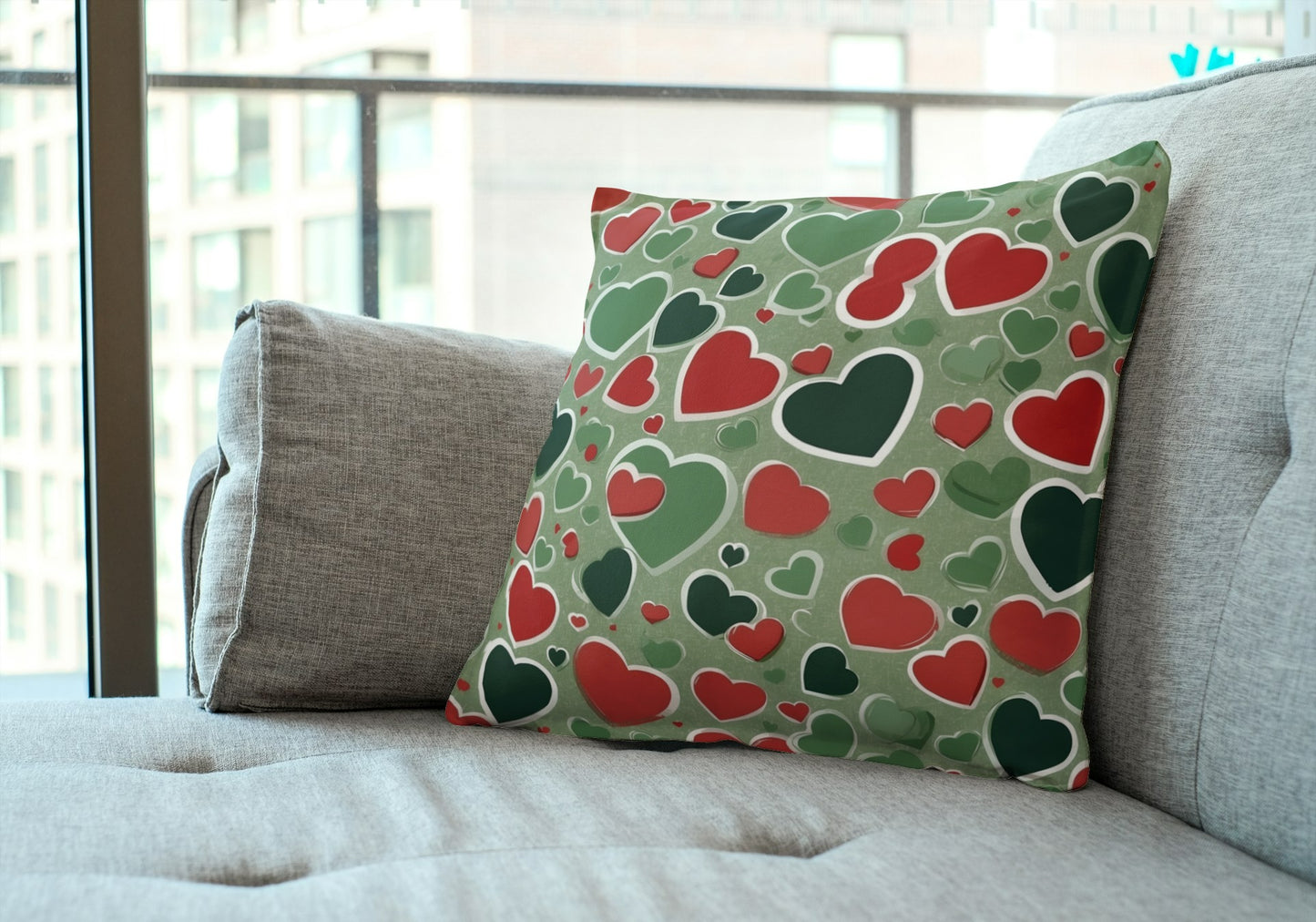 Cushion Cover with Heart print