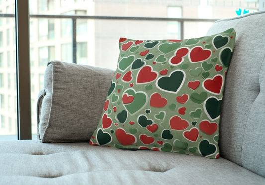 Cushion Cover with Heart print
