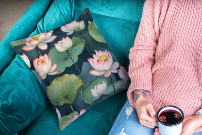 Cushion Cover with lotus print