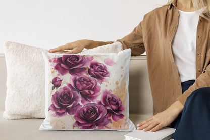 Cushion Cover rose print(Violet)