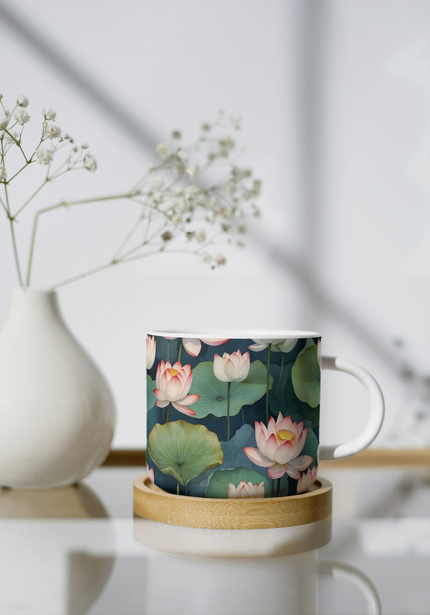 Coffee Mugs with Lotus flower print