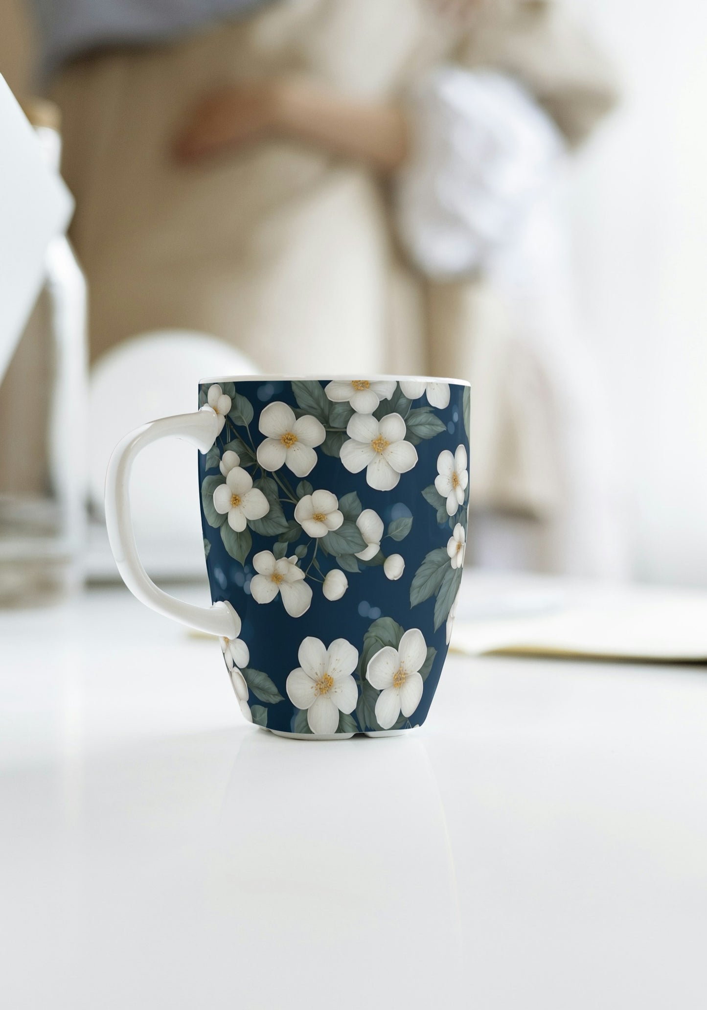 Coffee Mugs with Floral print (Blue)