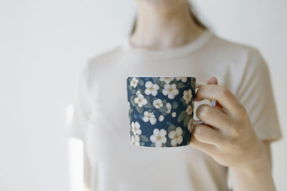 Coffee Mugs with Floral print (Blue)