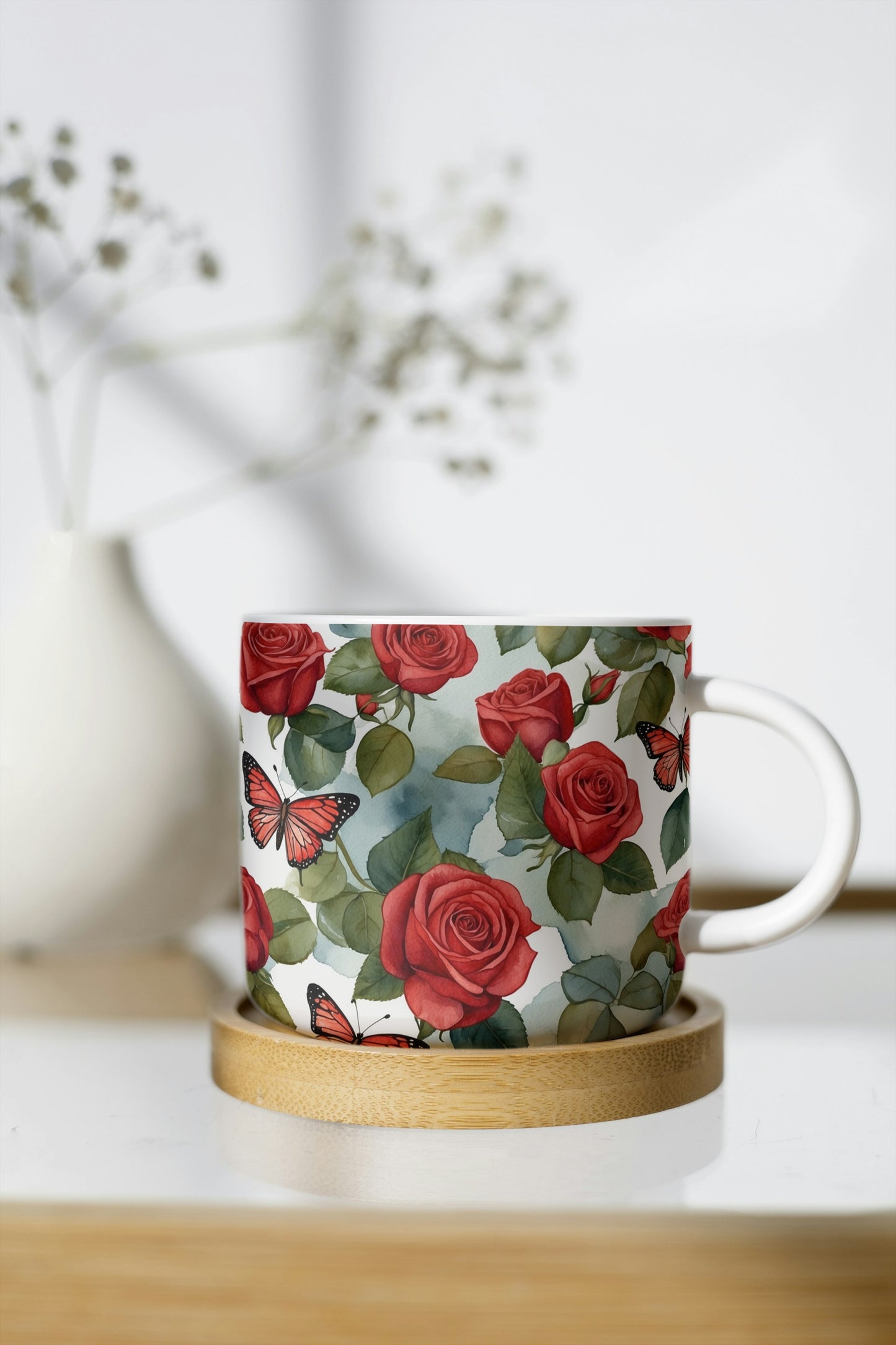 Coffee Mugs with rose print