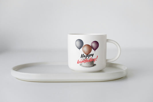 Coffee Mugs with Birthday balloons