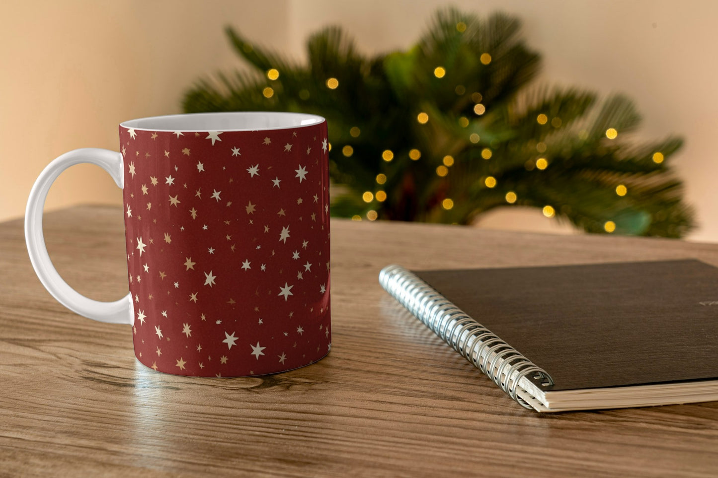 Coffee mugs with mini star print
